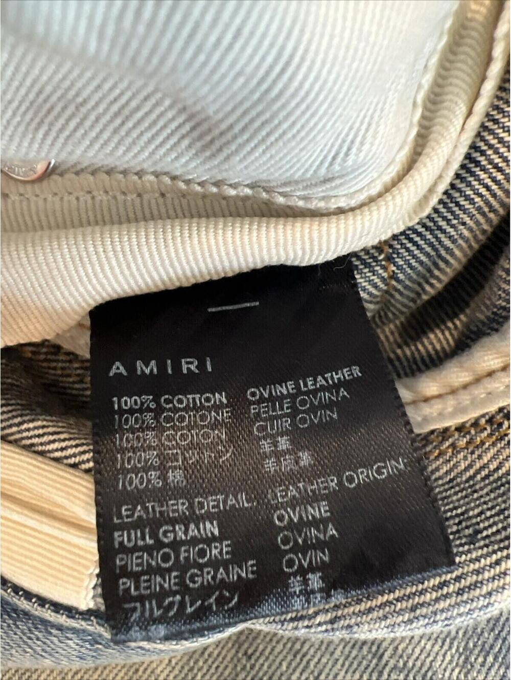 AMIRI $1690   Men’s  Indigo Varsity Tiger Straight Jeans Size 36 - Picture 7 of 16